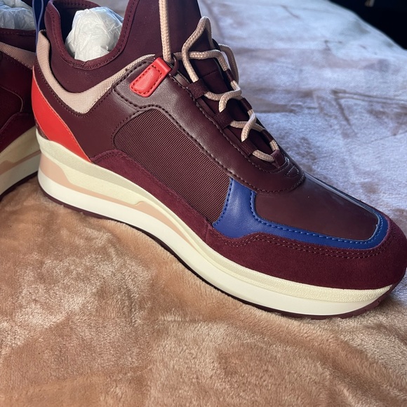 MICHAEL KORS LULA TRAINERS CANVAS 9m Merlot - Picture 6 of 7